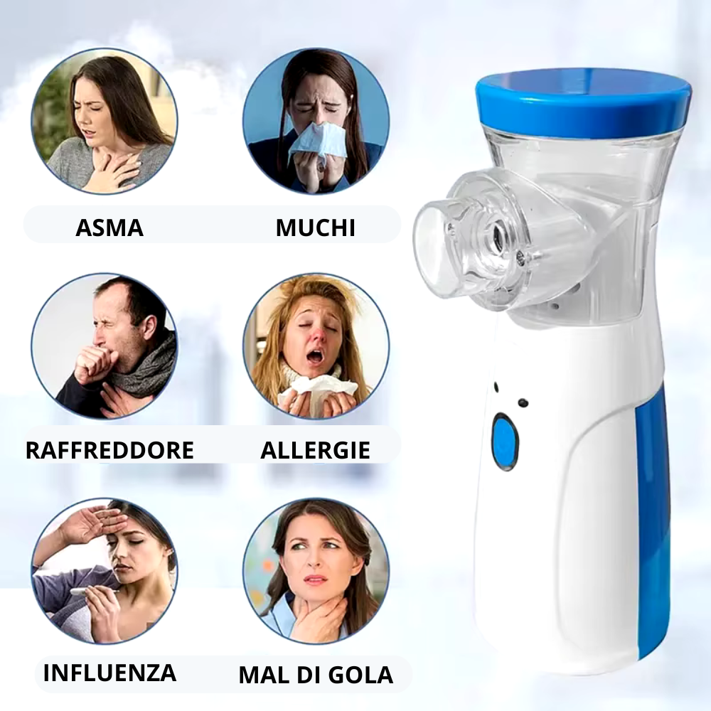 Nebulizzatore Aerosol Portatile senza fili per Bambini e Adulti